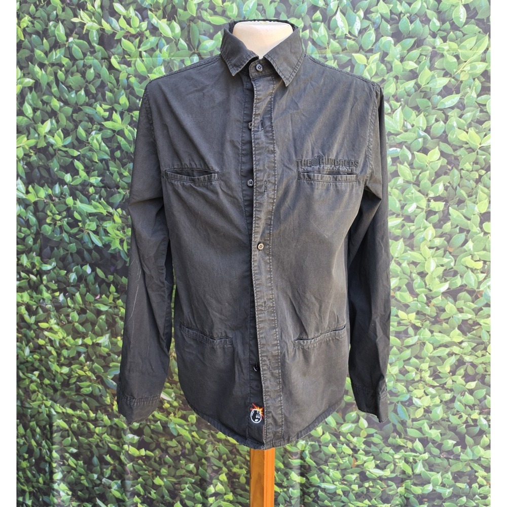 The Hundreds Black Button Up Workwear Shirt Jacket Men's Small Streetwear